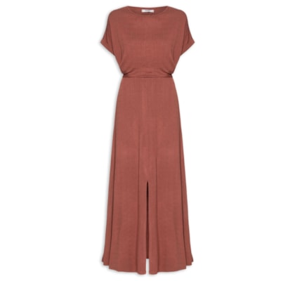 Vestido Maxi Manga Morcego Transpassado - Vermelho