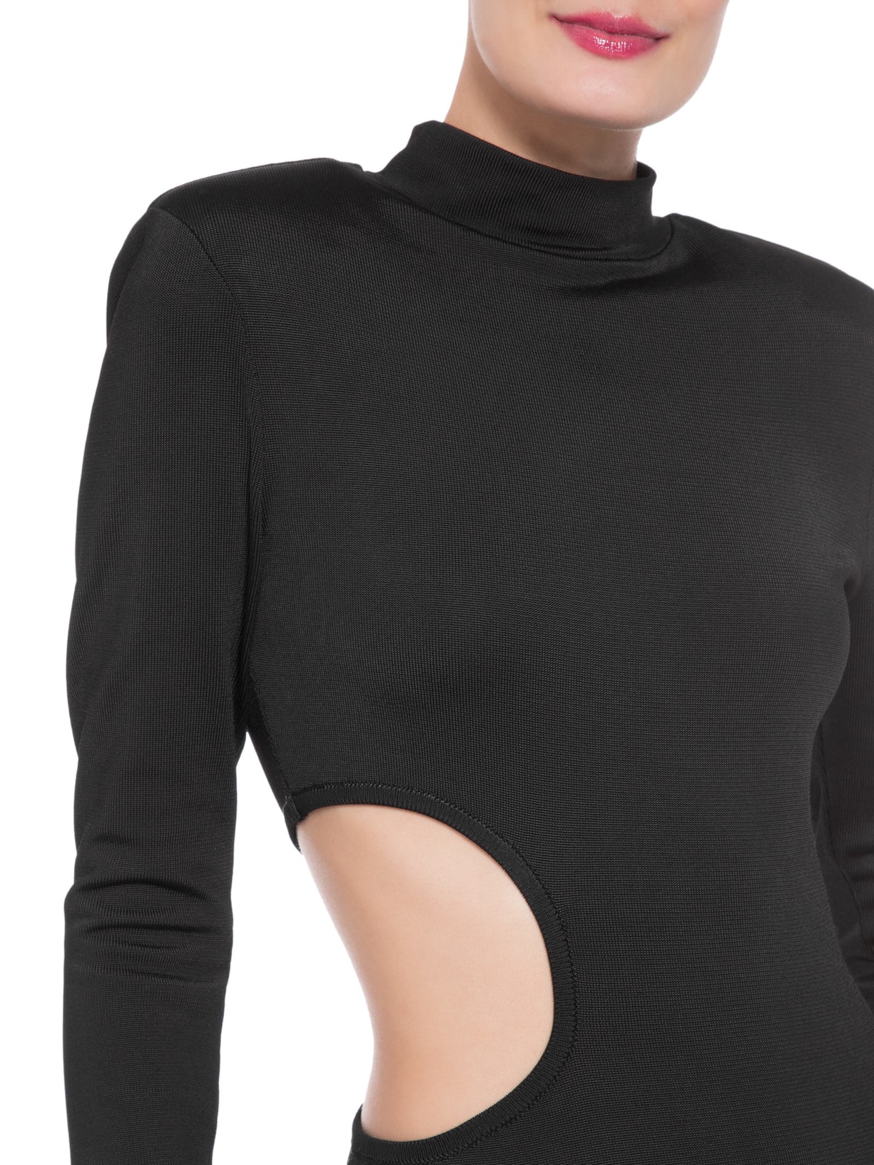 Vestido Maxi Midi Cuff Tricot Preto Skazi