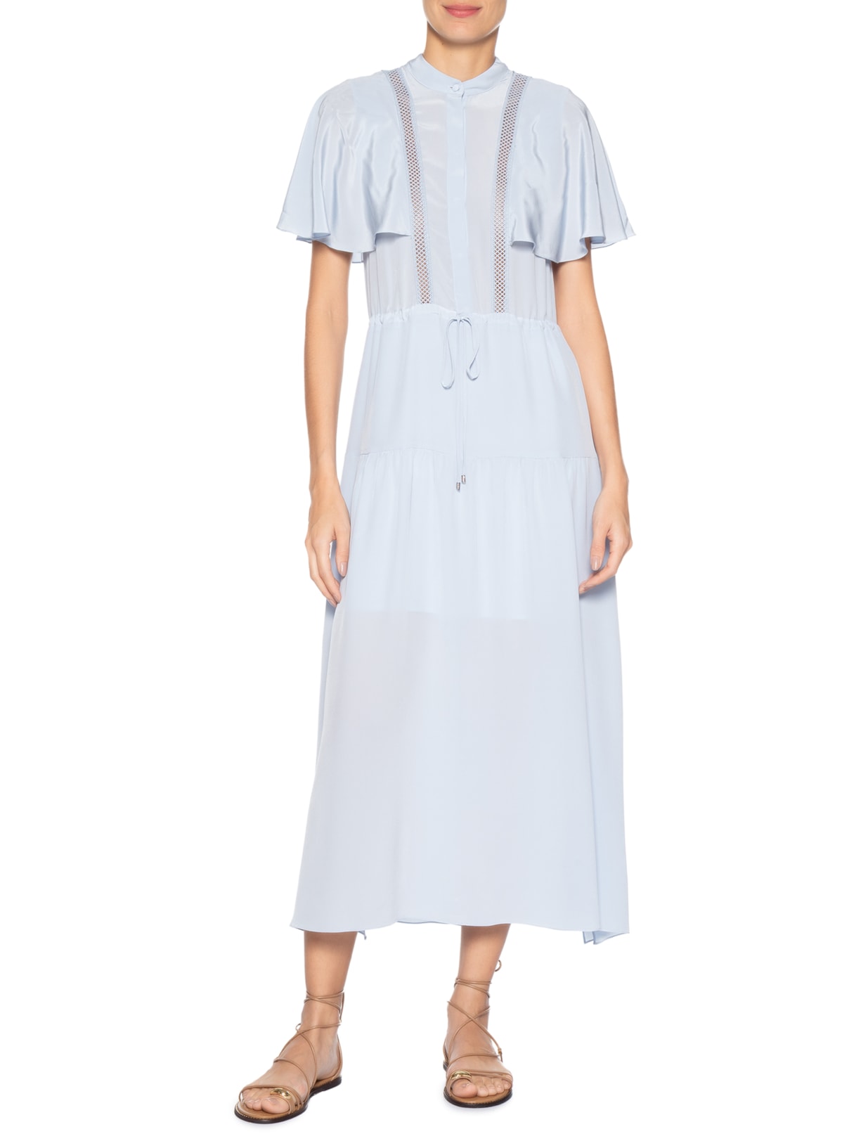 Vestido Maxine Seda Azul Le Lis