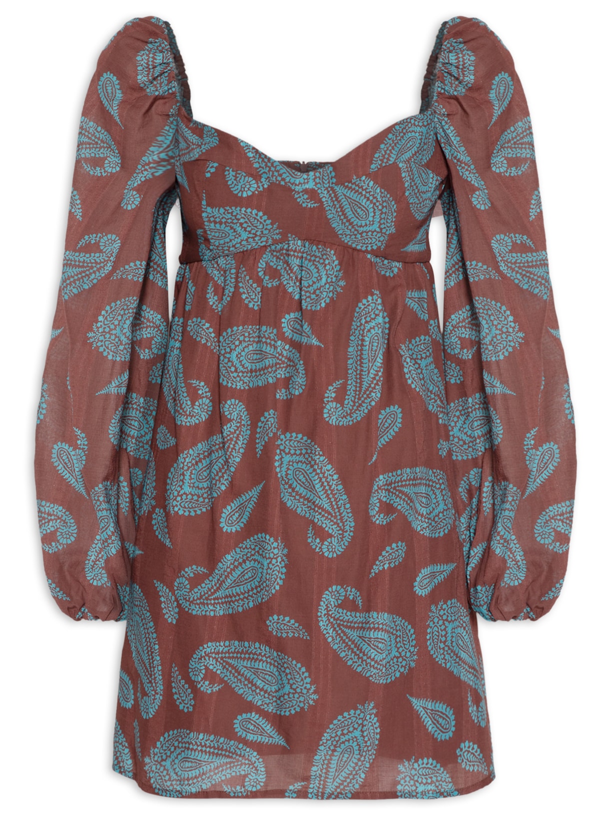 Vestido Megan Paisley - Marrom