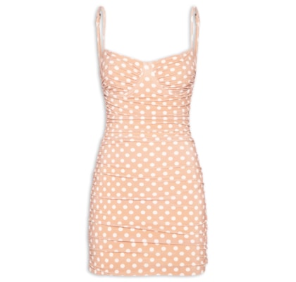 Vestido Meia Taça Vestô Estampado Poá Florence - Marrom