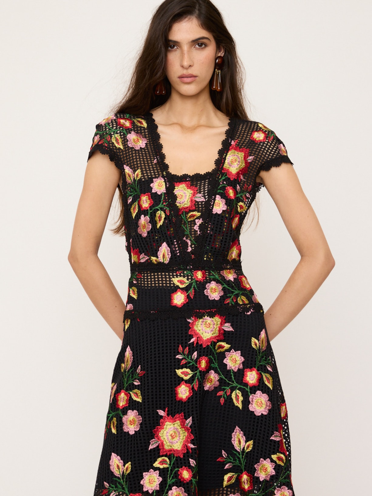 Vestido Mesh Rosewood V27 Preto Mixed