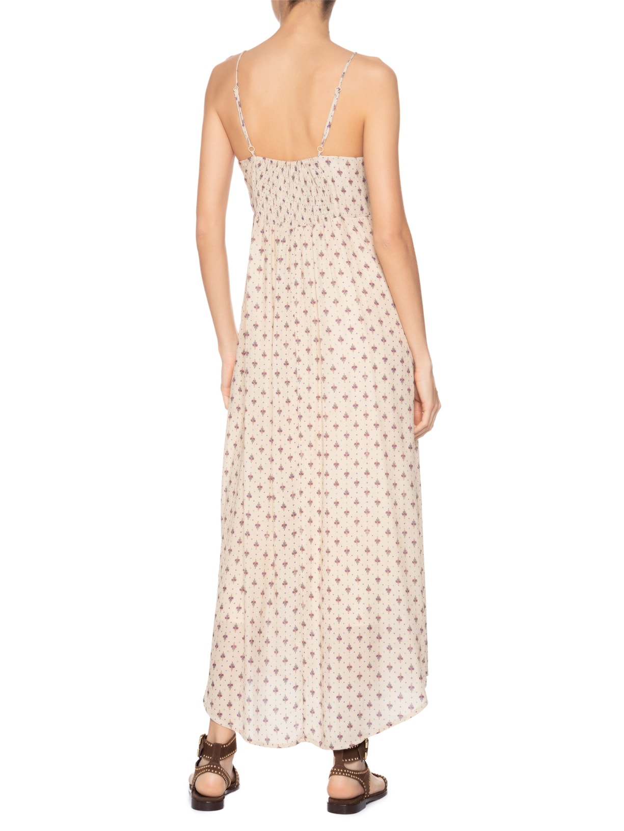 Vestido Metais Estampa Zaz Bege Maria Filó