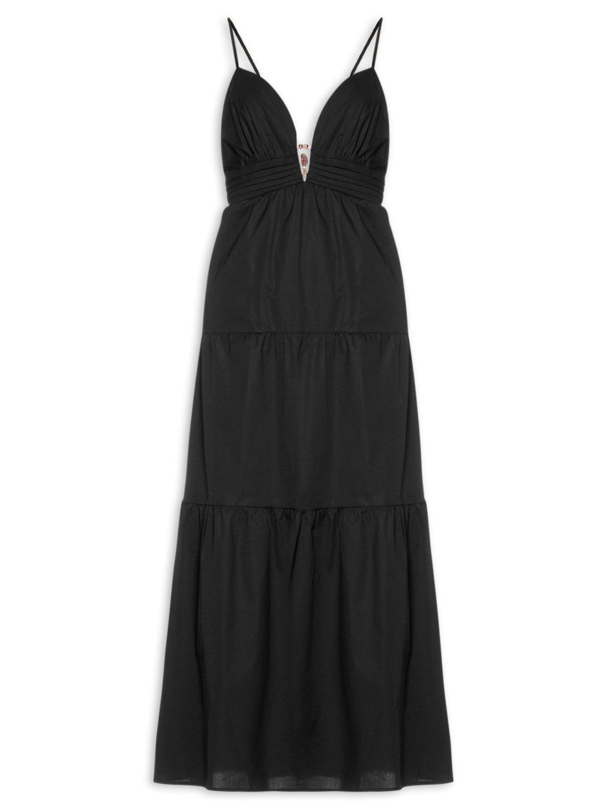Vestido Metal Decote Preto Le Lis