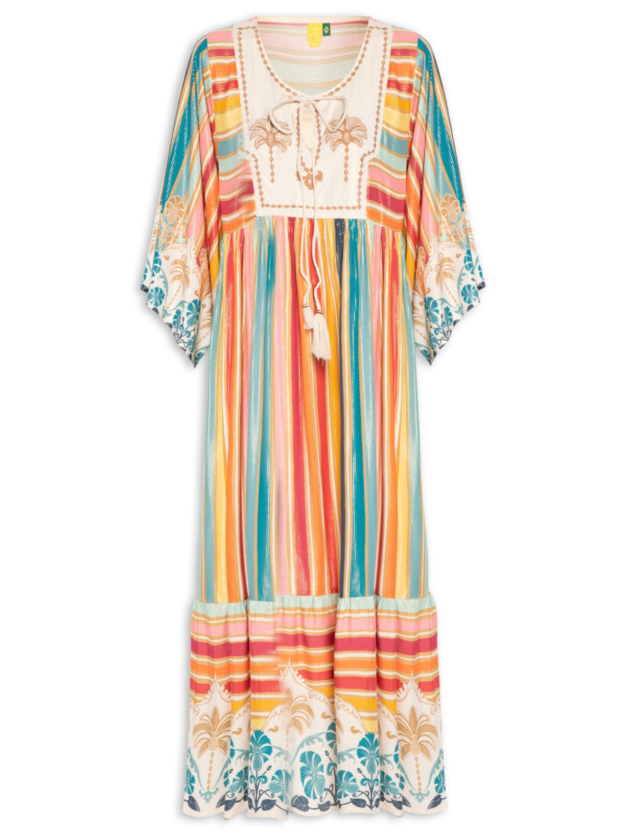 Vestido Midi Abacaxi Deco Rosa Farm