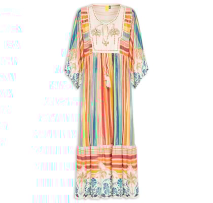 Vestido Midi Abacaxi Deco - Rosa