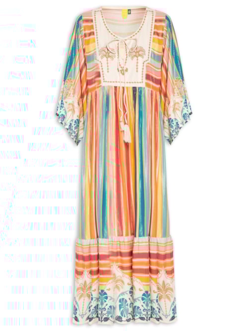 Vestido Midi Abacaxi Deco - Rosa