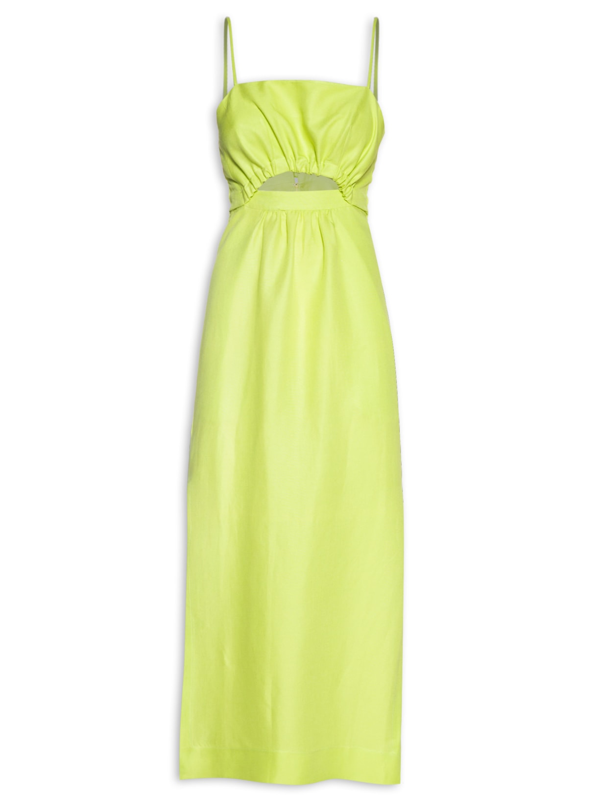 Vestido Midi Abertura Elástico - Verde