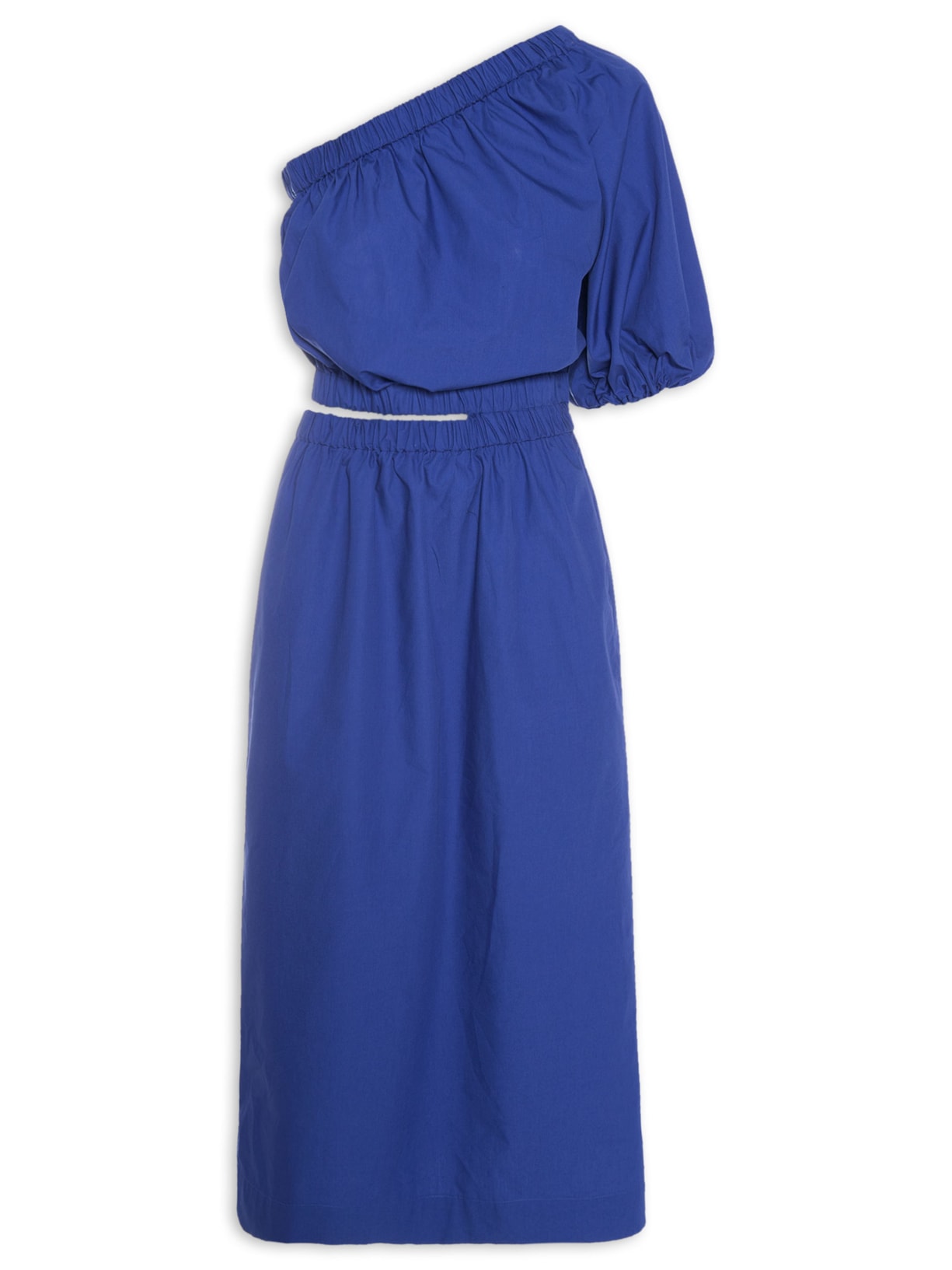 Vestido Midi Abertura Lateral - Azul