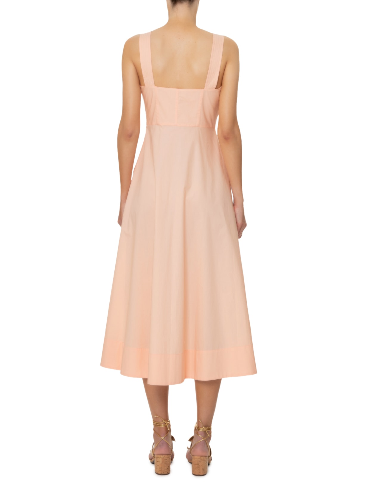 Vestido Midi Abotoamento Frente Rosa Animale