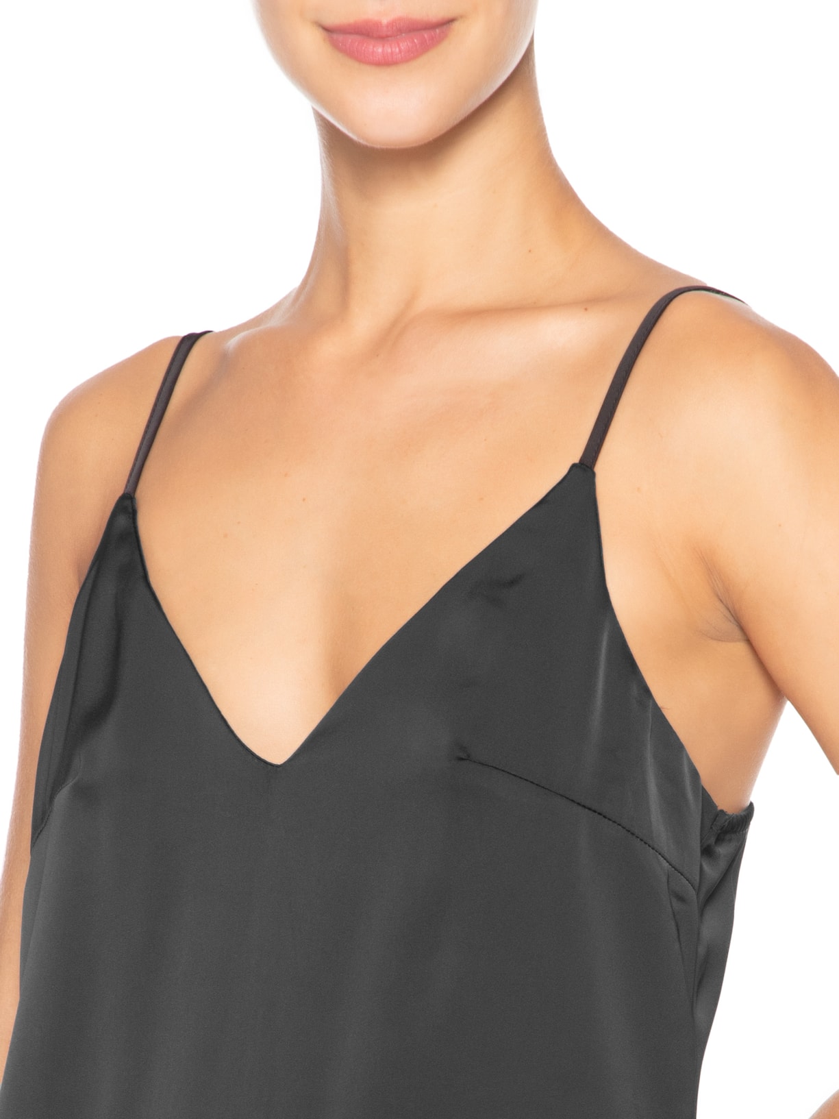 Vestido Midi Acetinado Preto Market 33