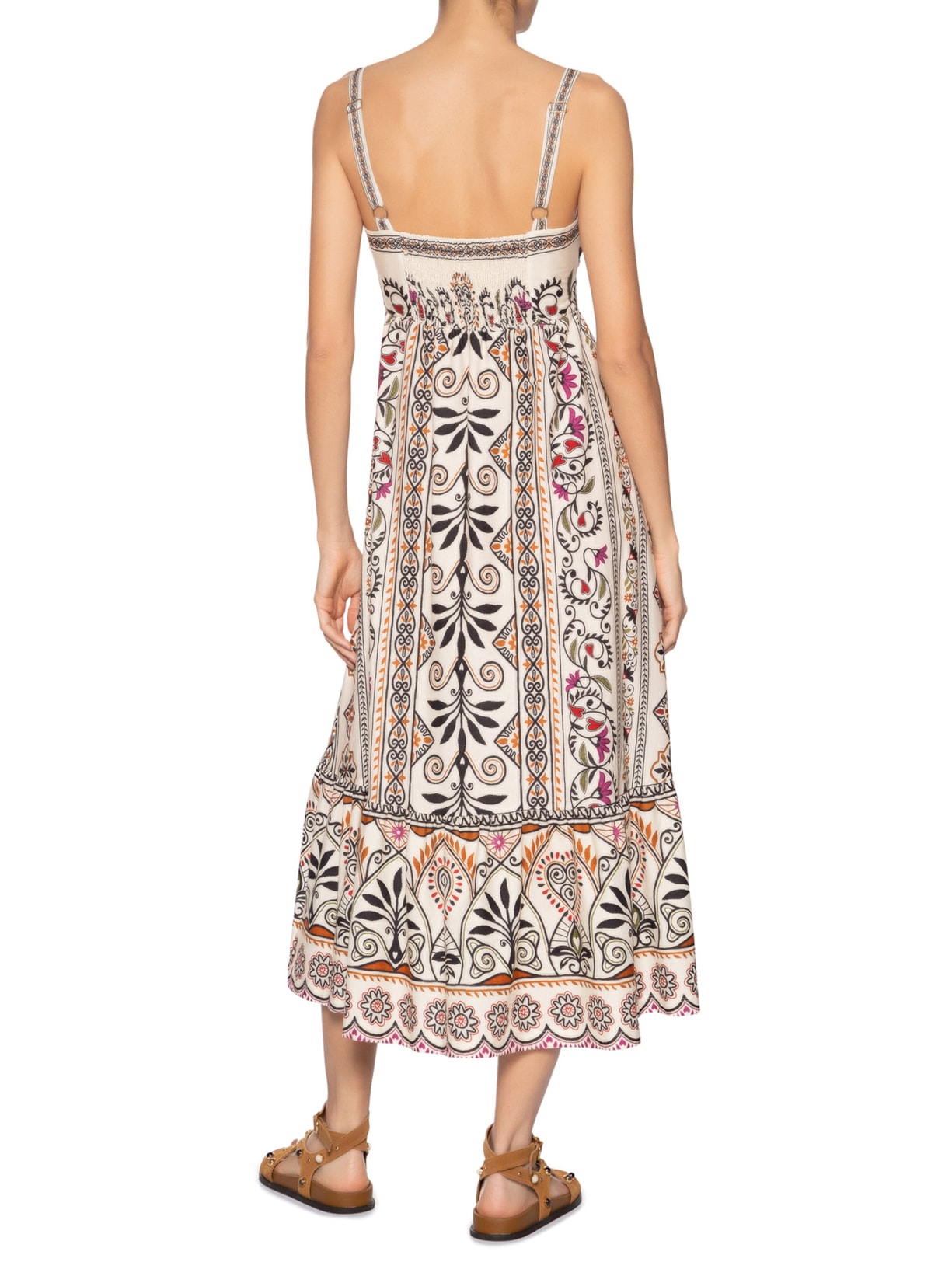 Vestido Midi Adriele Off White Farm