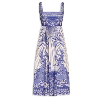 Vestido Midi Afeto Tropical - Azul