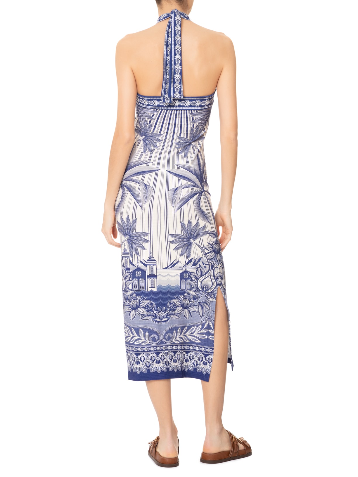 Vestido Midi Afeto Tropical Branco Farm