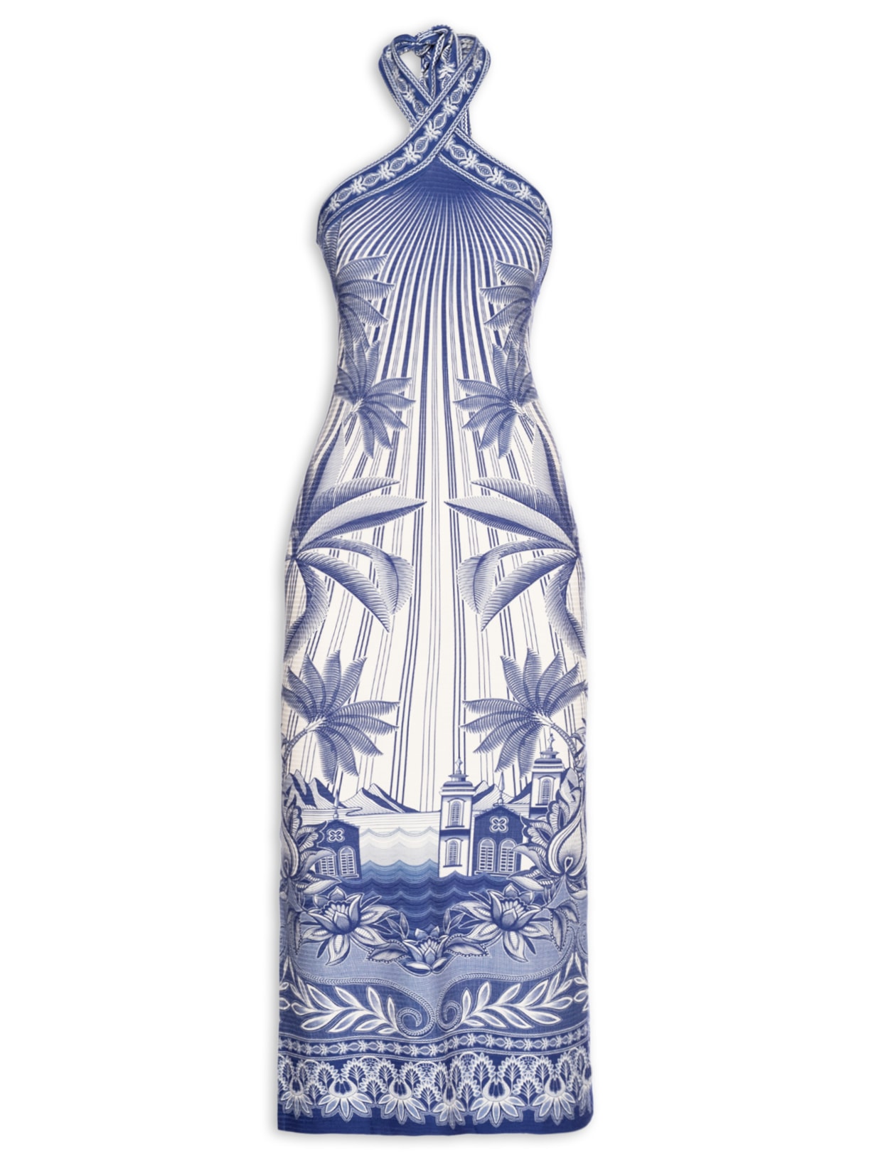 Vestido Midi Afeto Tropical Branco Farm