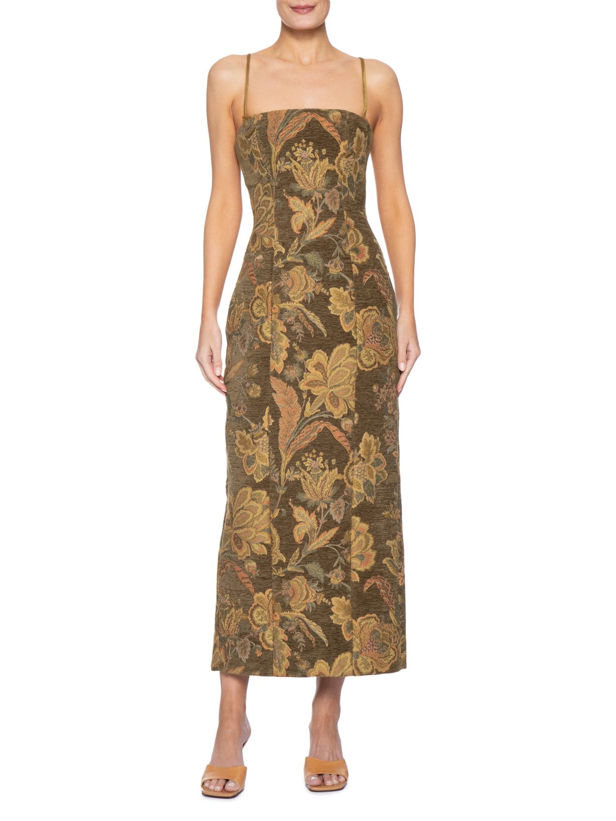 Vestido Midi Agave Marrom Framed