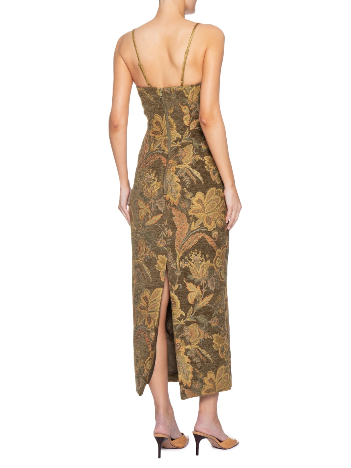 Vestido Midi Agave Marrom Framed
