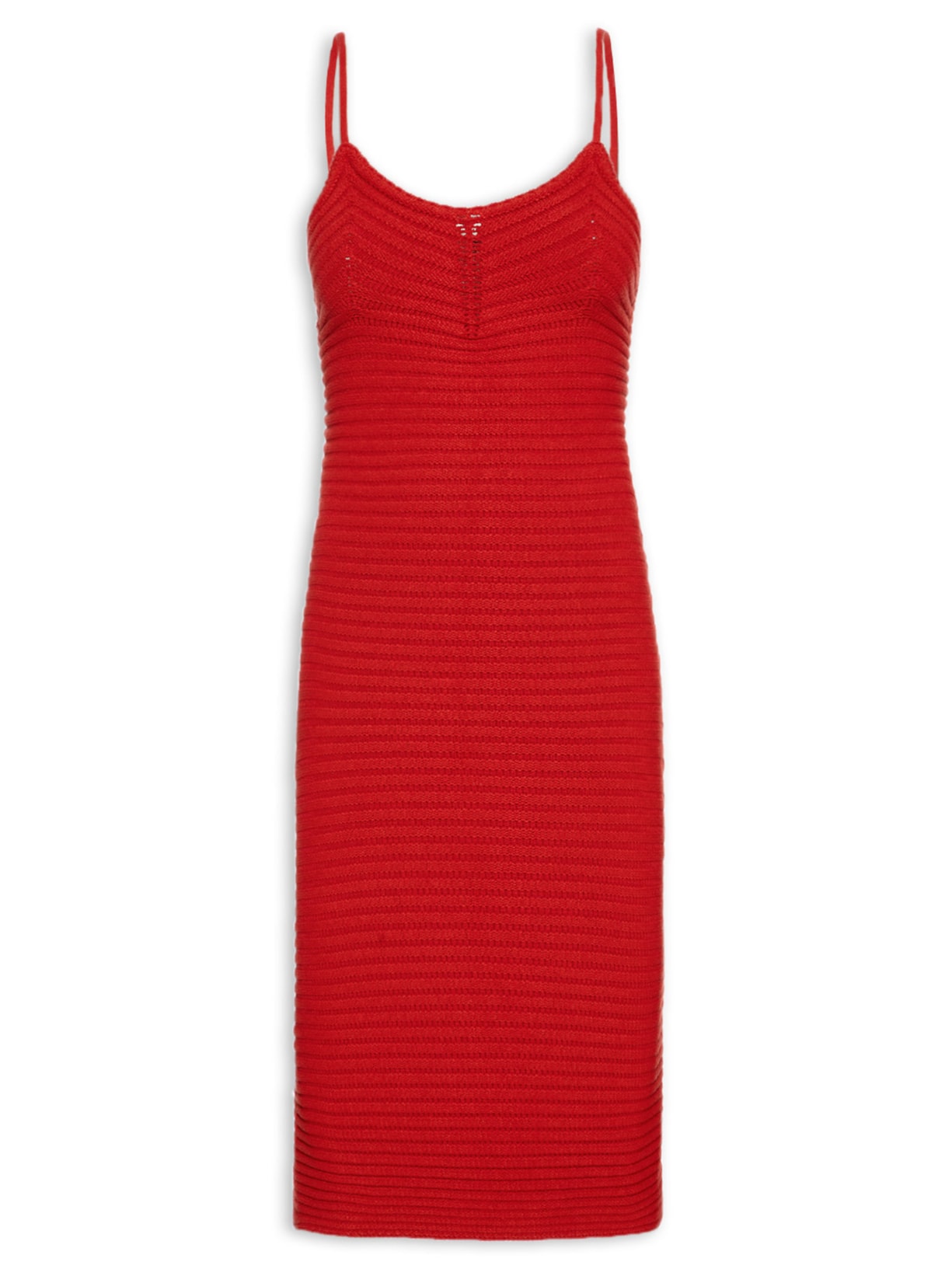 Vestido Midi Ajustado - Vermelho