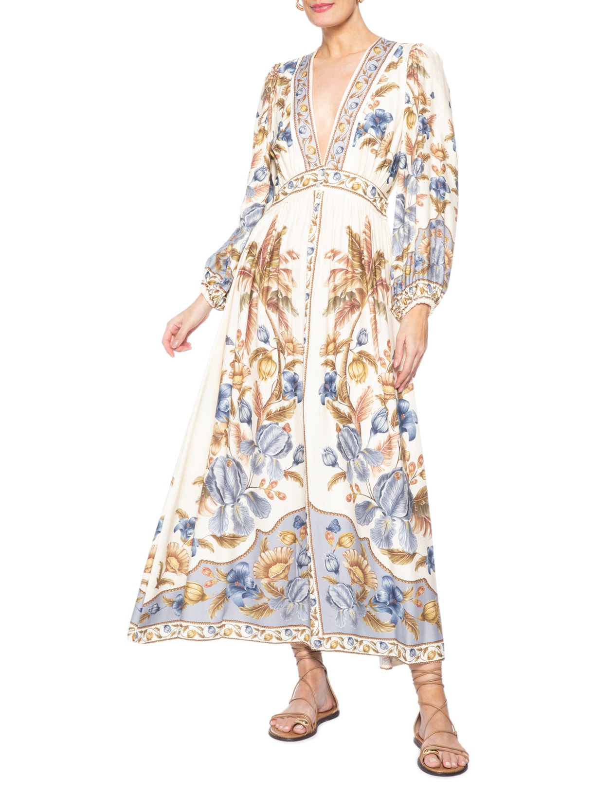 Vestido Midi Albânia Azul Farm