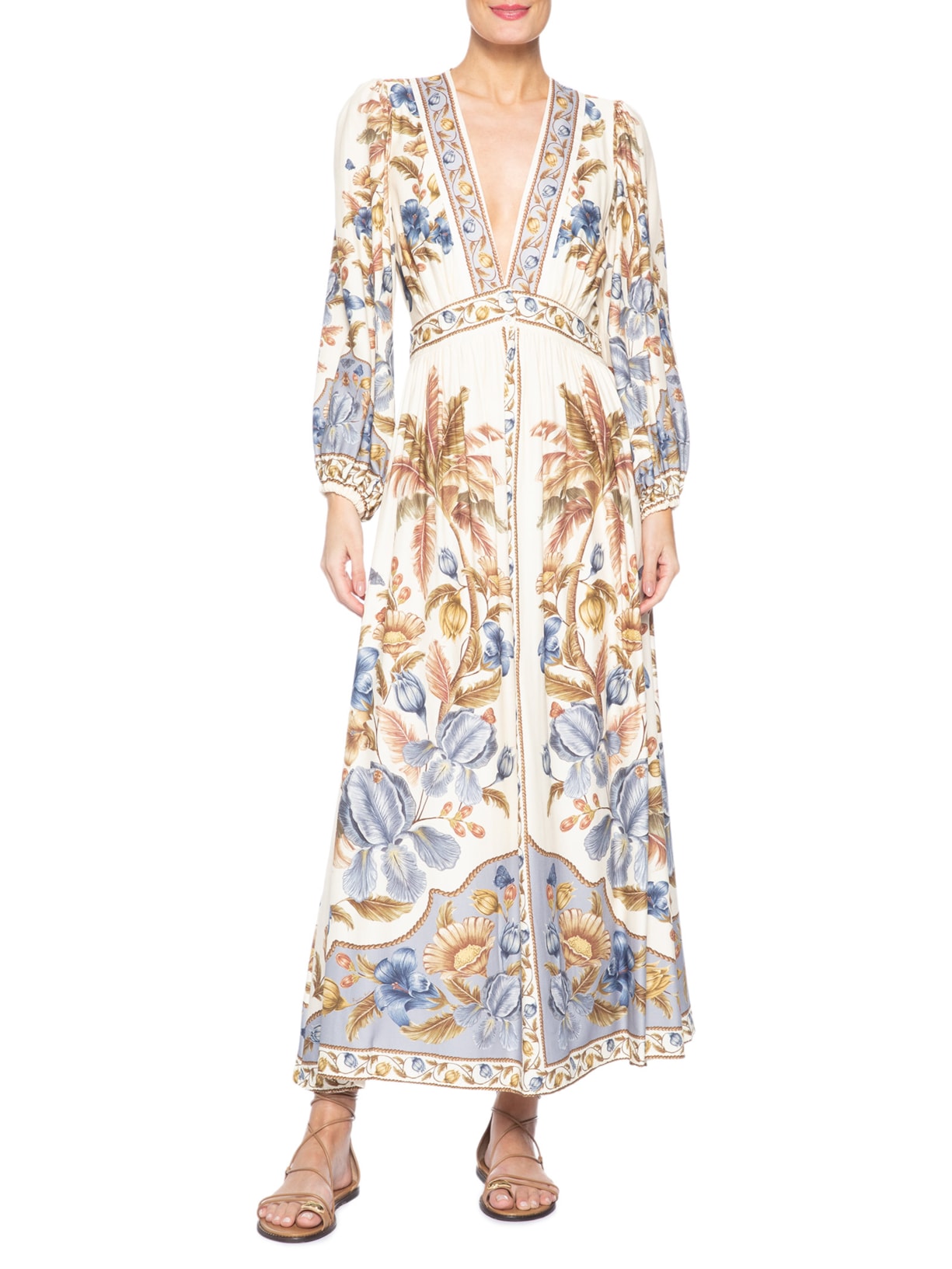 Vestido Midi Albânia Azul Farm