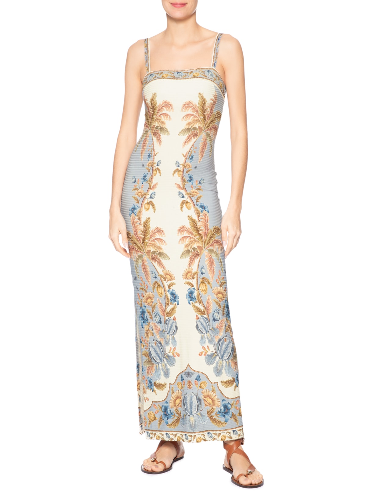 Vestido Midi Albânia Azul Farm