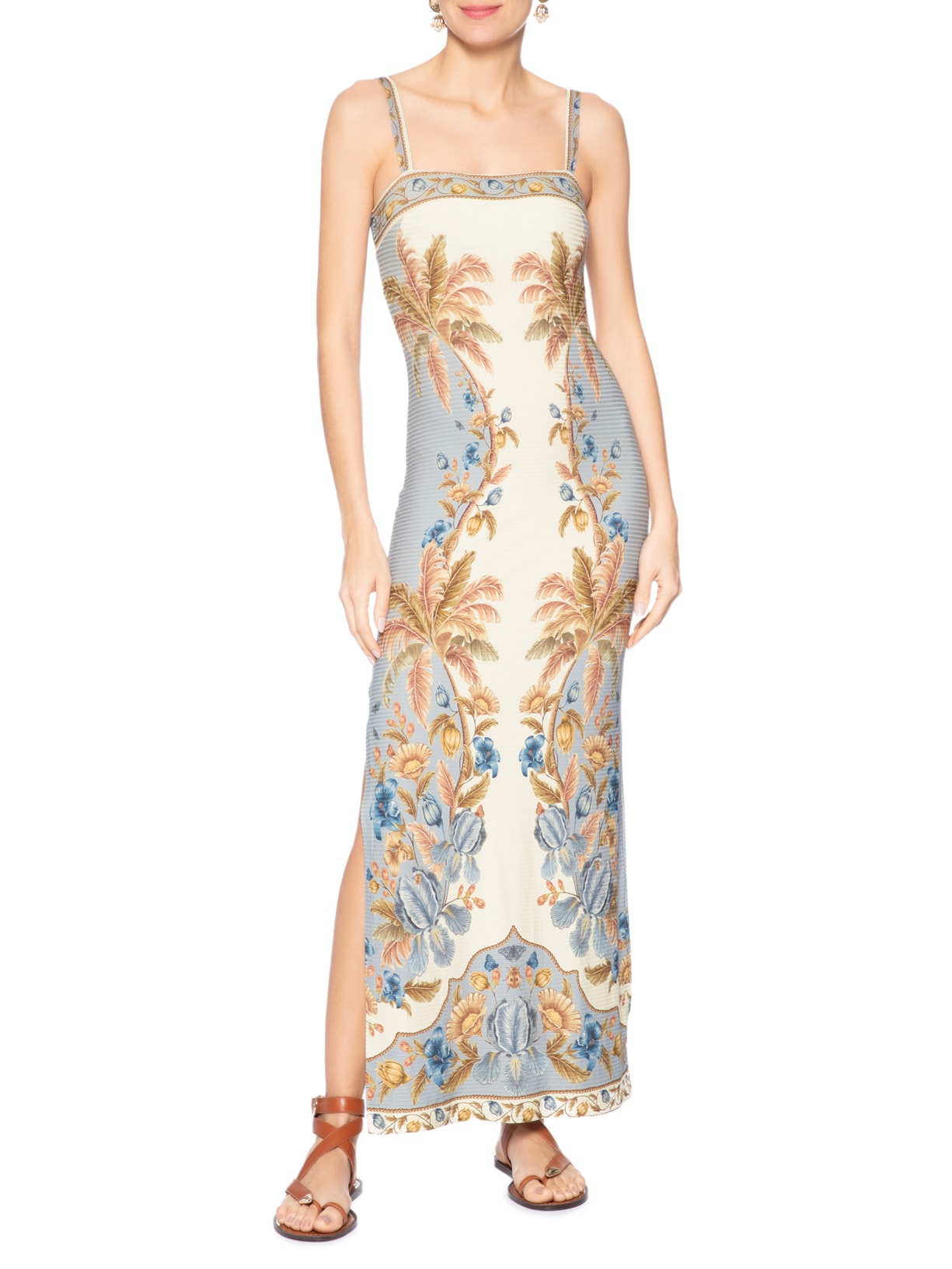 Vestido Midi Albânia Azul Farm