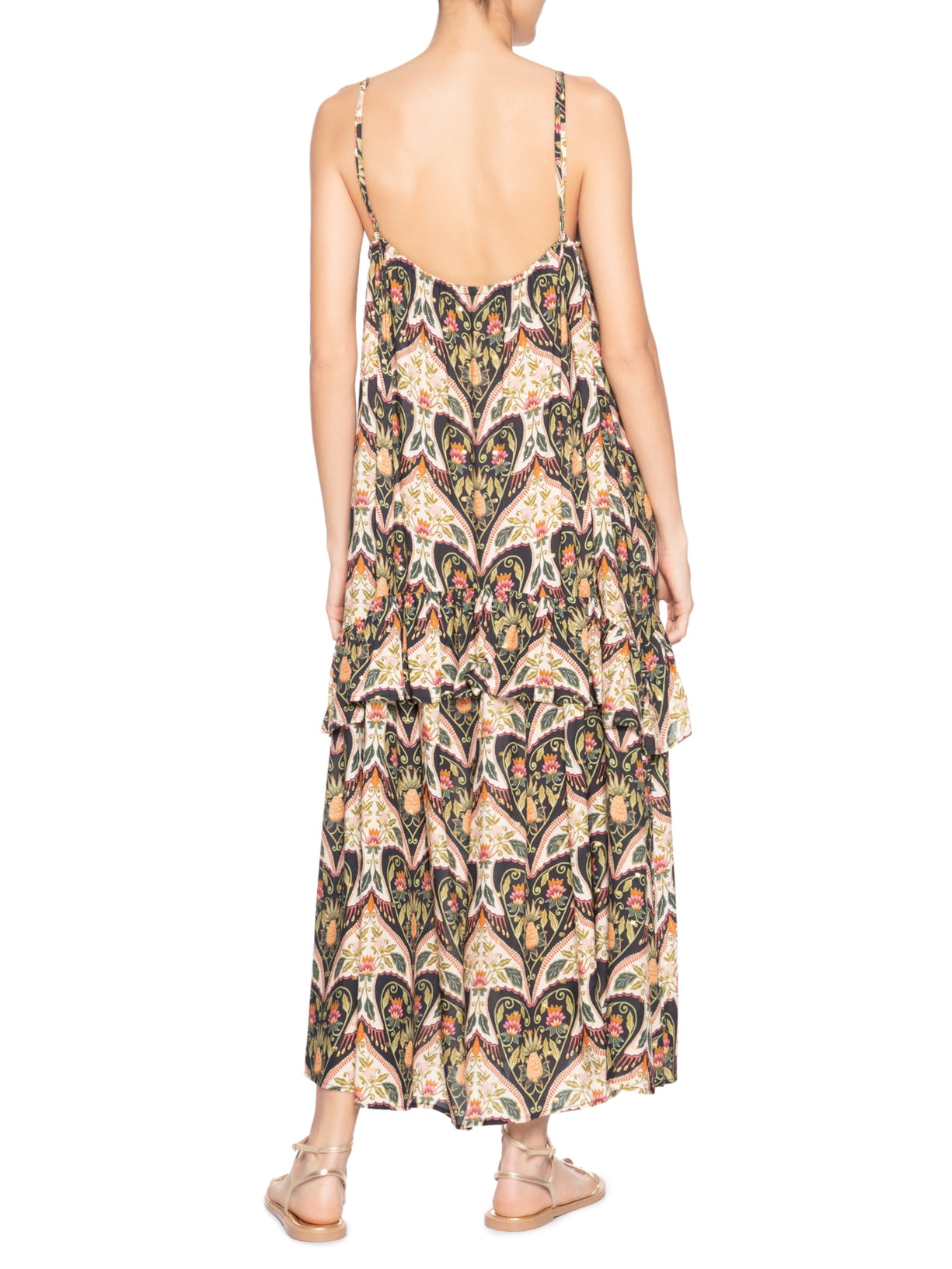 Vestido Midi Alça Andorinha Verde Farm