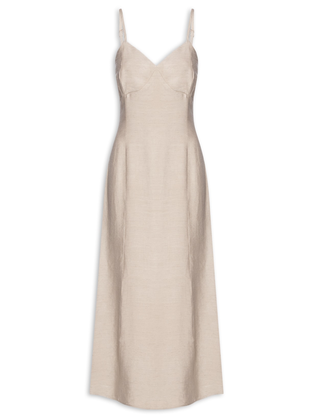 Vestido Midi Alça - Bege