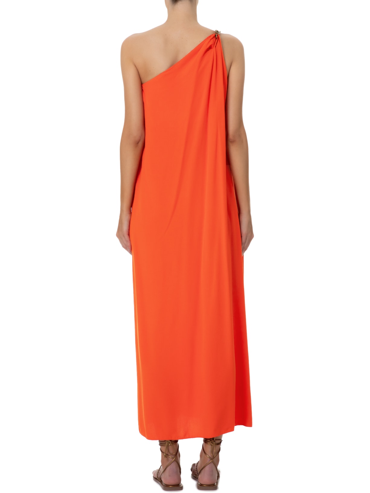 Vestido Midi Alça Cadarço Trançado Vermelho Dress To