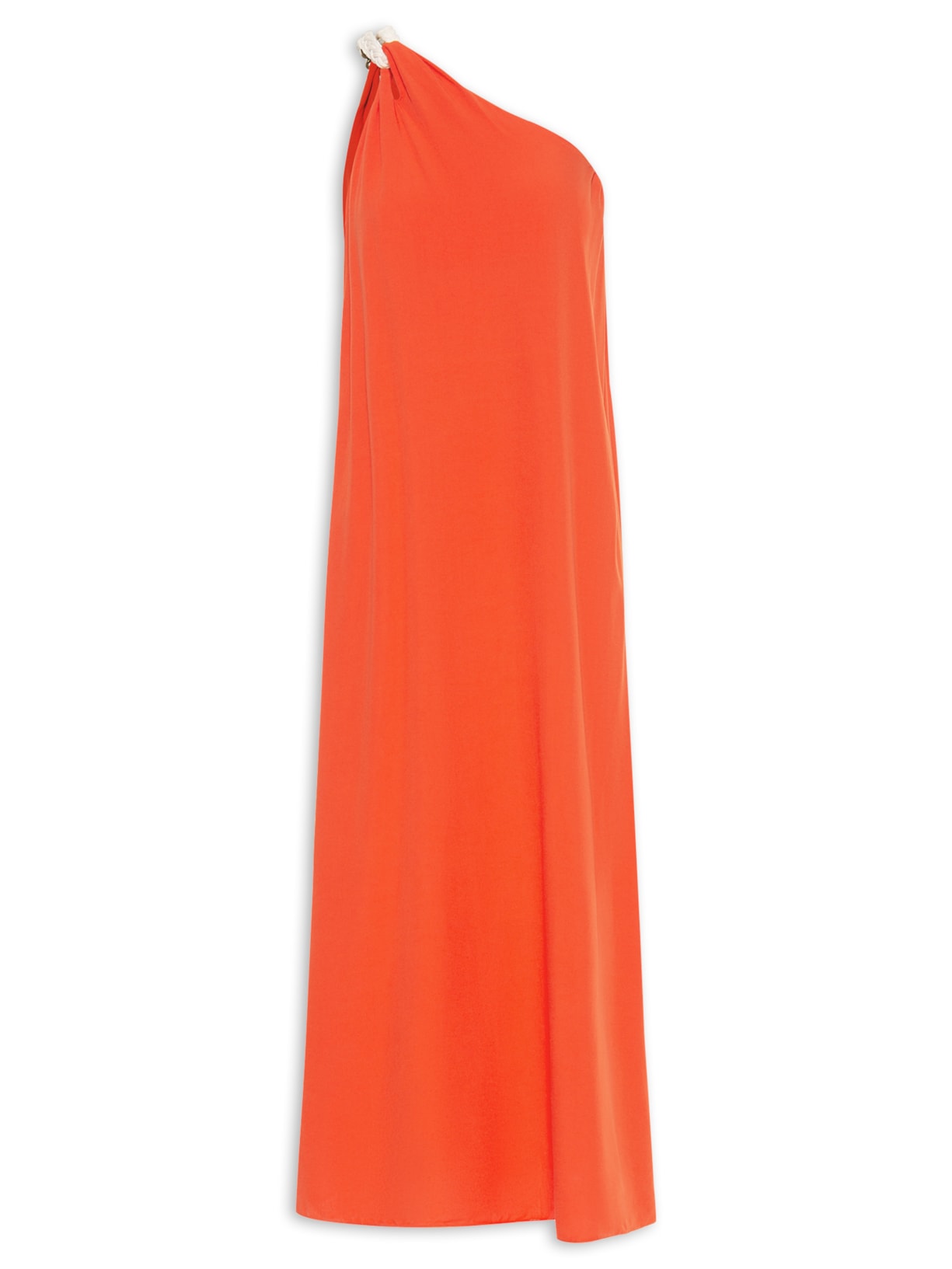 Vestido Midi Alça Cadarço Trançado - Vermelho