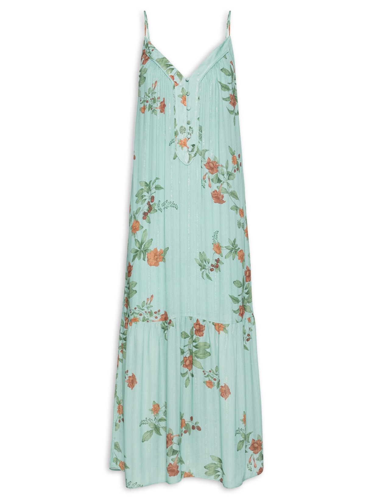 Vestido Midi Alça Estampa Zina - Azul