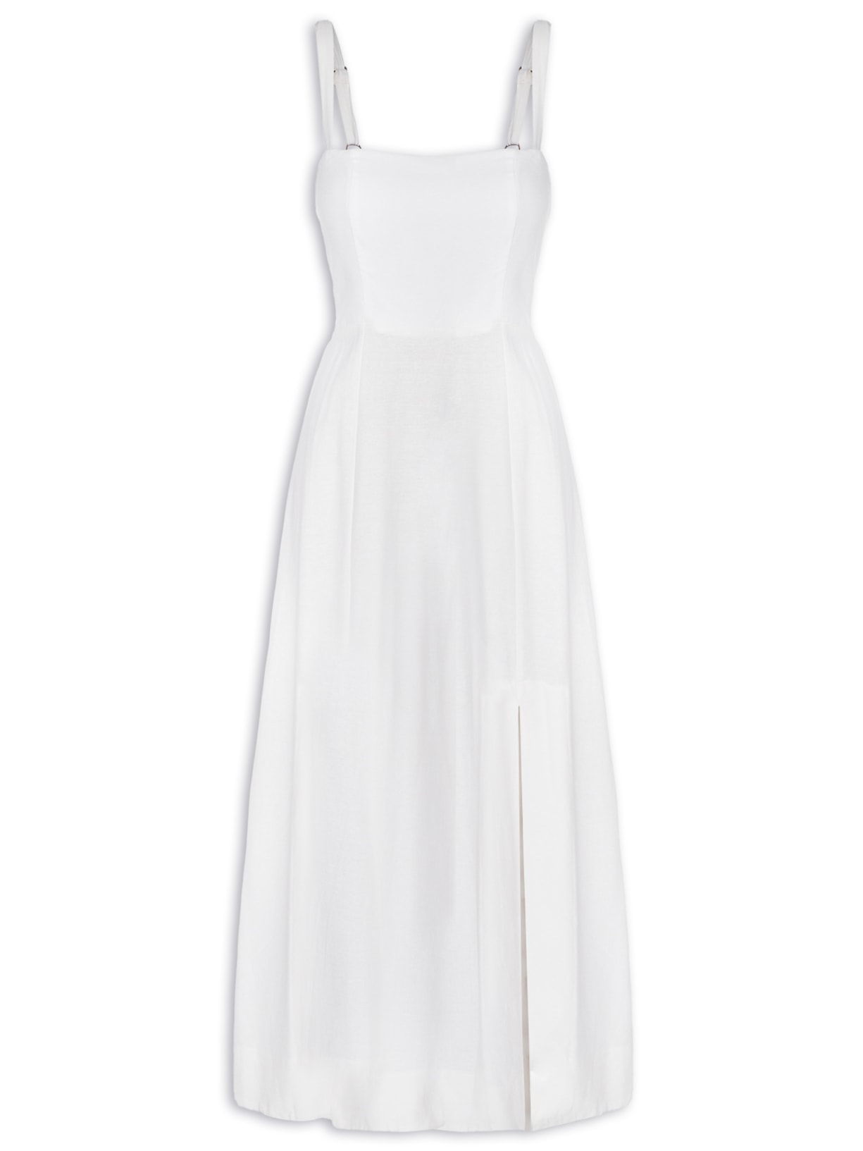 Vestido Midi Alça Larga - Branco