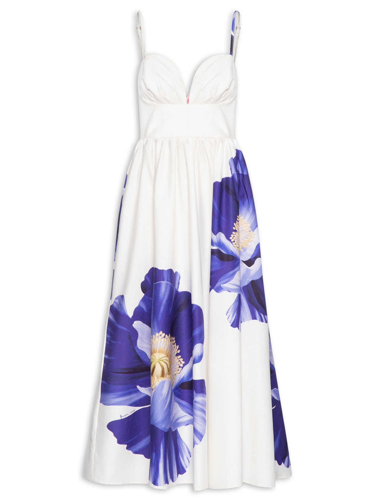 Vestido Midi Alça Lola Branco Farm