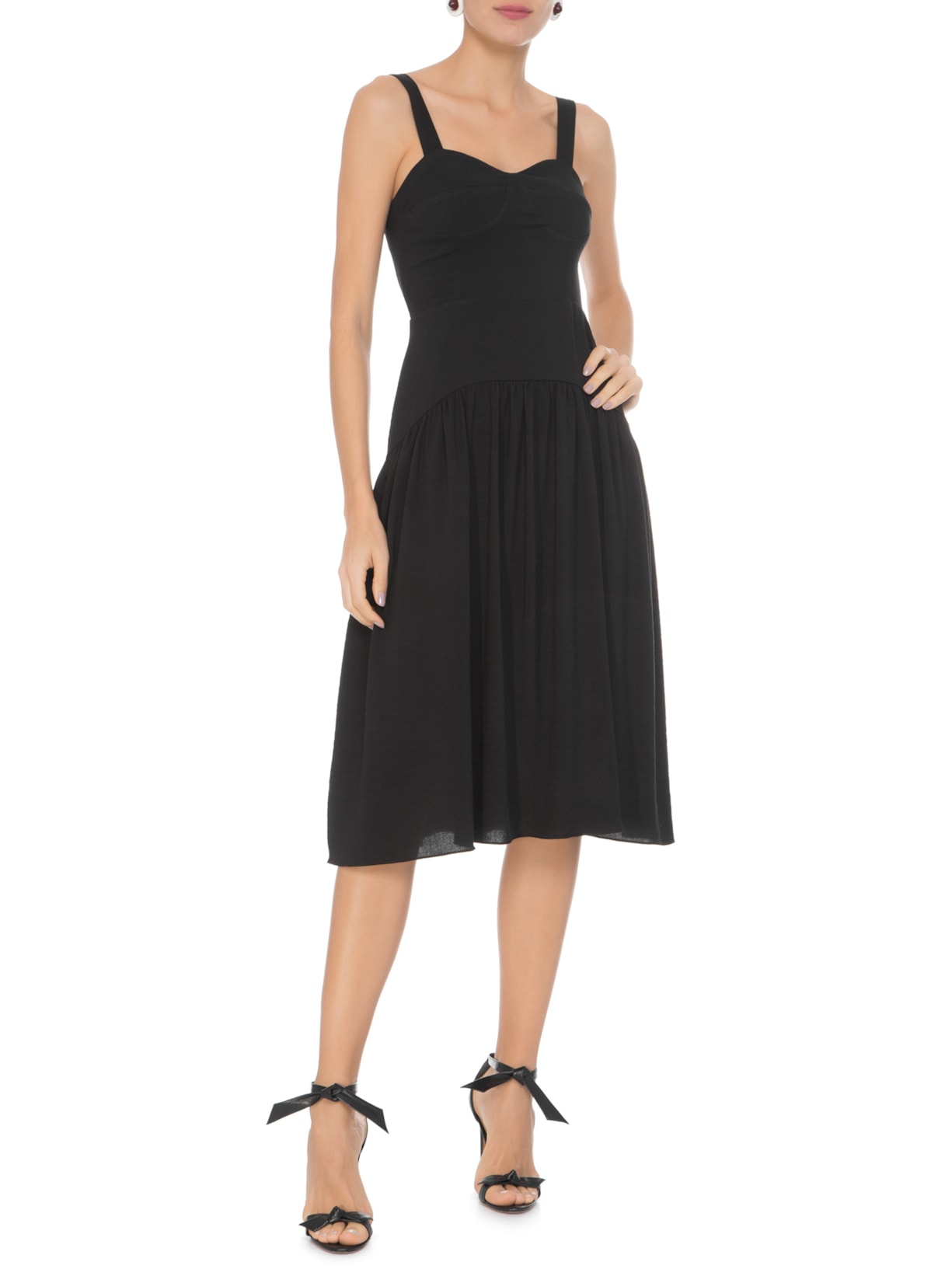 Vestido Midi Alça Preto '2Essential