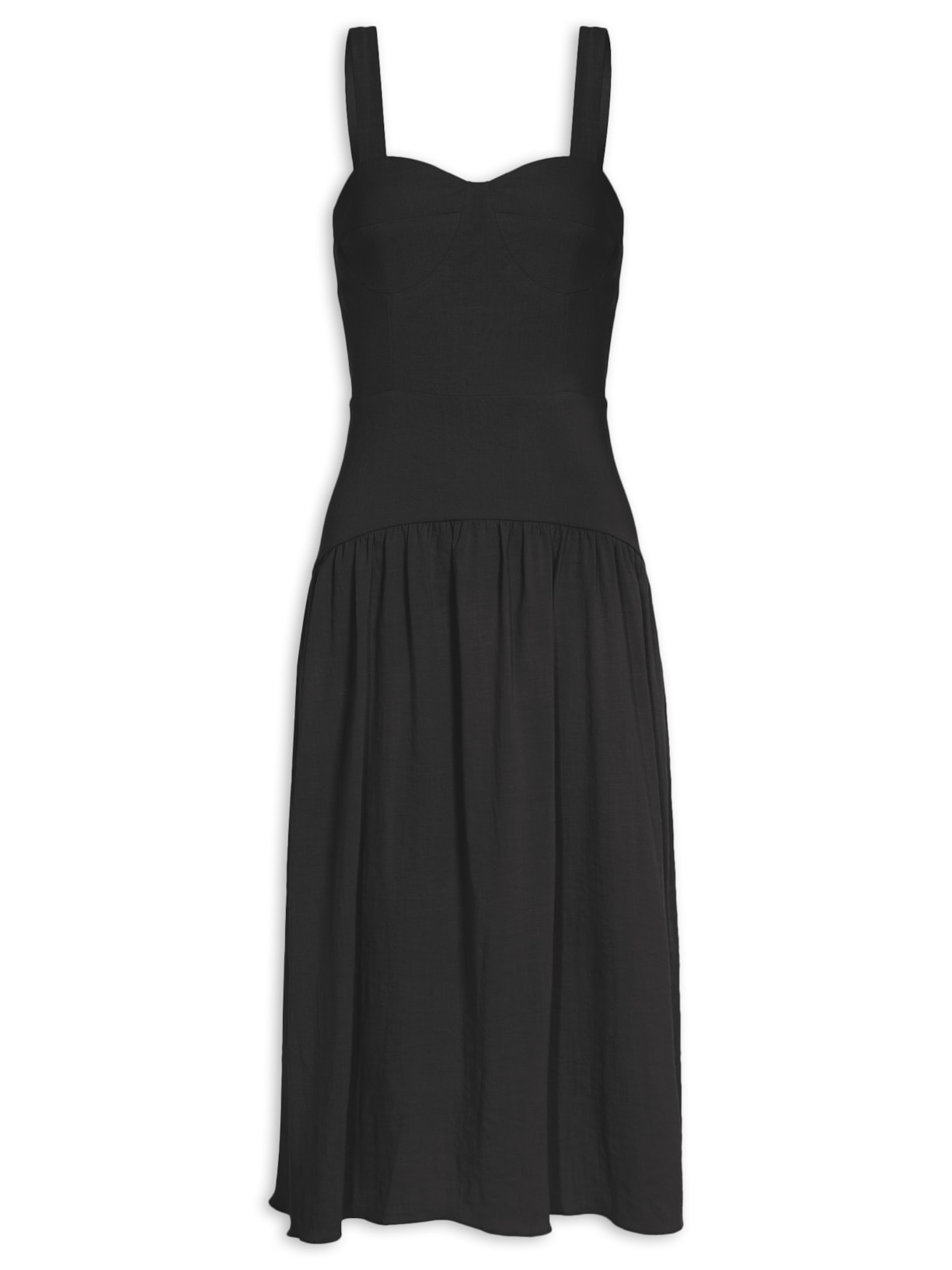 Vestido Midi Alça Preto '2Essential