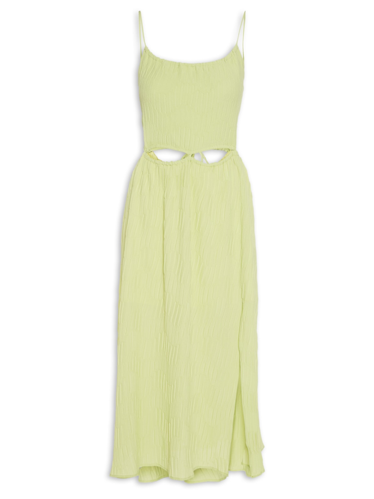 Vestido Midi Alcinha Com Recortes Verde '2Essential