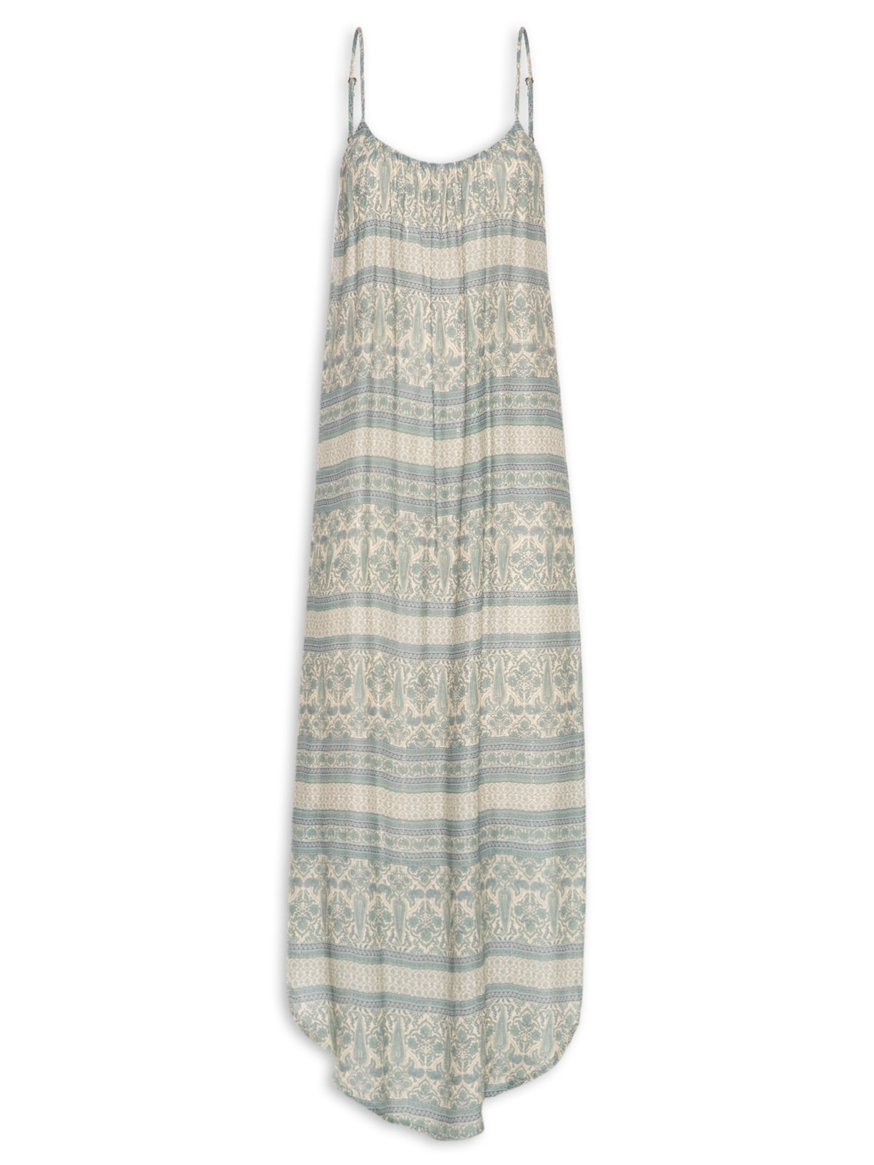 Vestido Midi Alcinha Estampa Maina B Azul Maria Filó