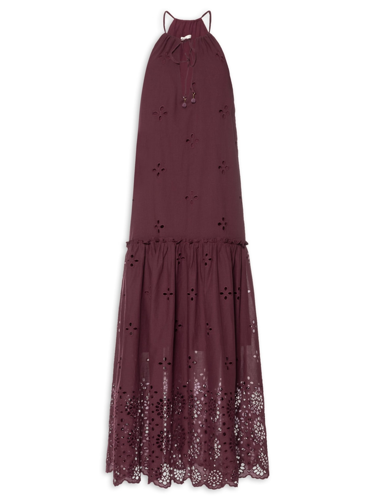 Vestido Midi Algodão Barrado Vermelho Dress To