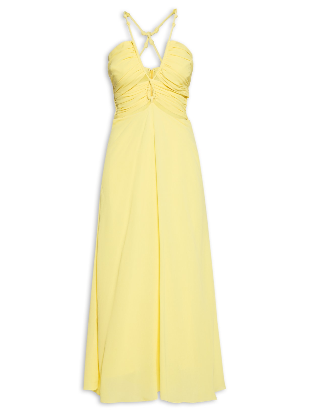 Vestido Midi Amarração Aurora - Amarelo