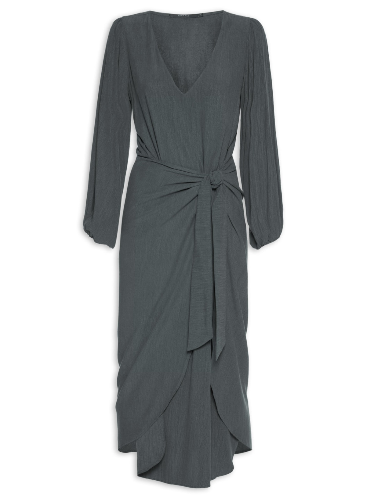 Vestido Midi Amarração - Cinza