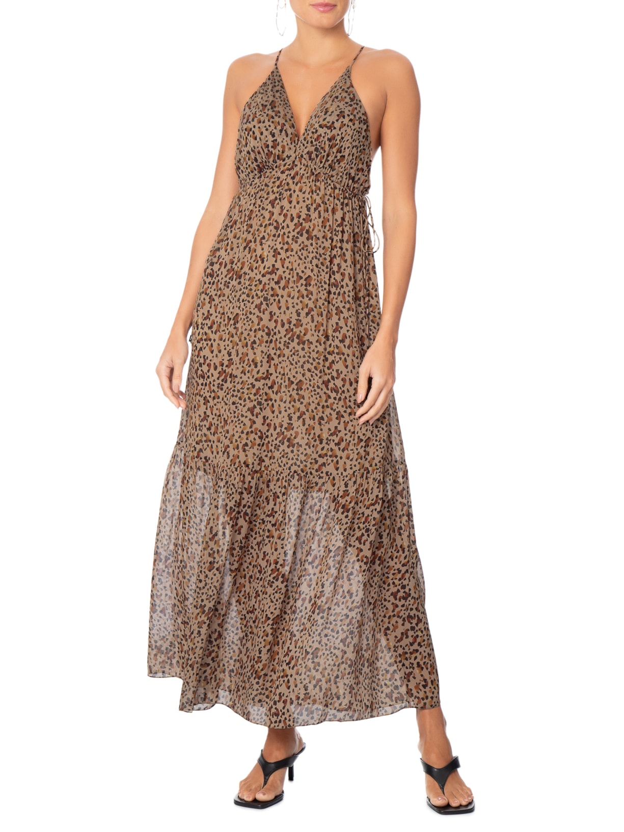 Vestido Midi Amarração Doe Animal print Animale