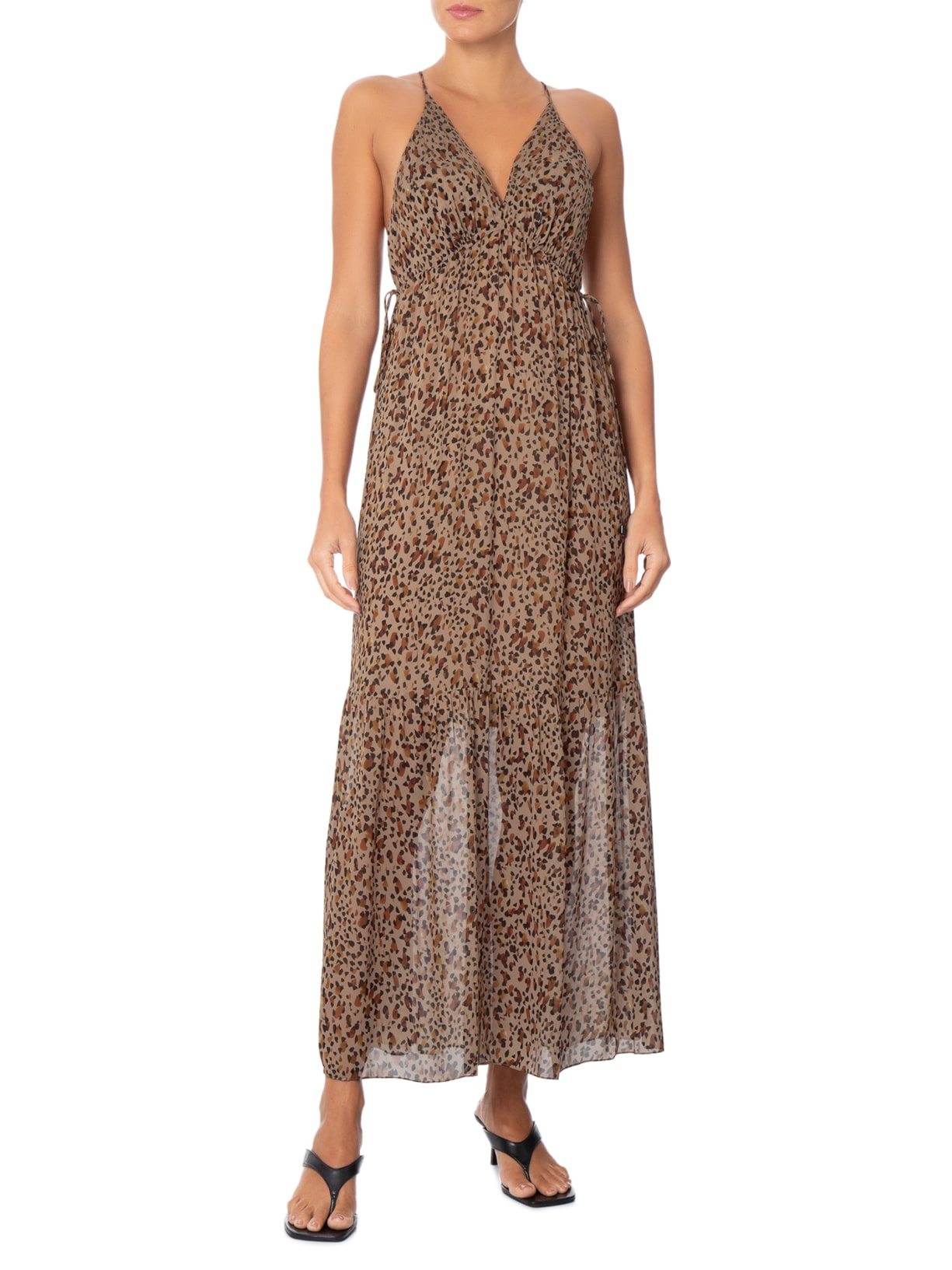 Vestido Midi Amarração Doe Animal print Animale
