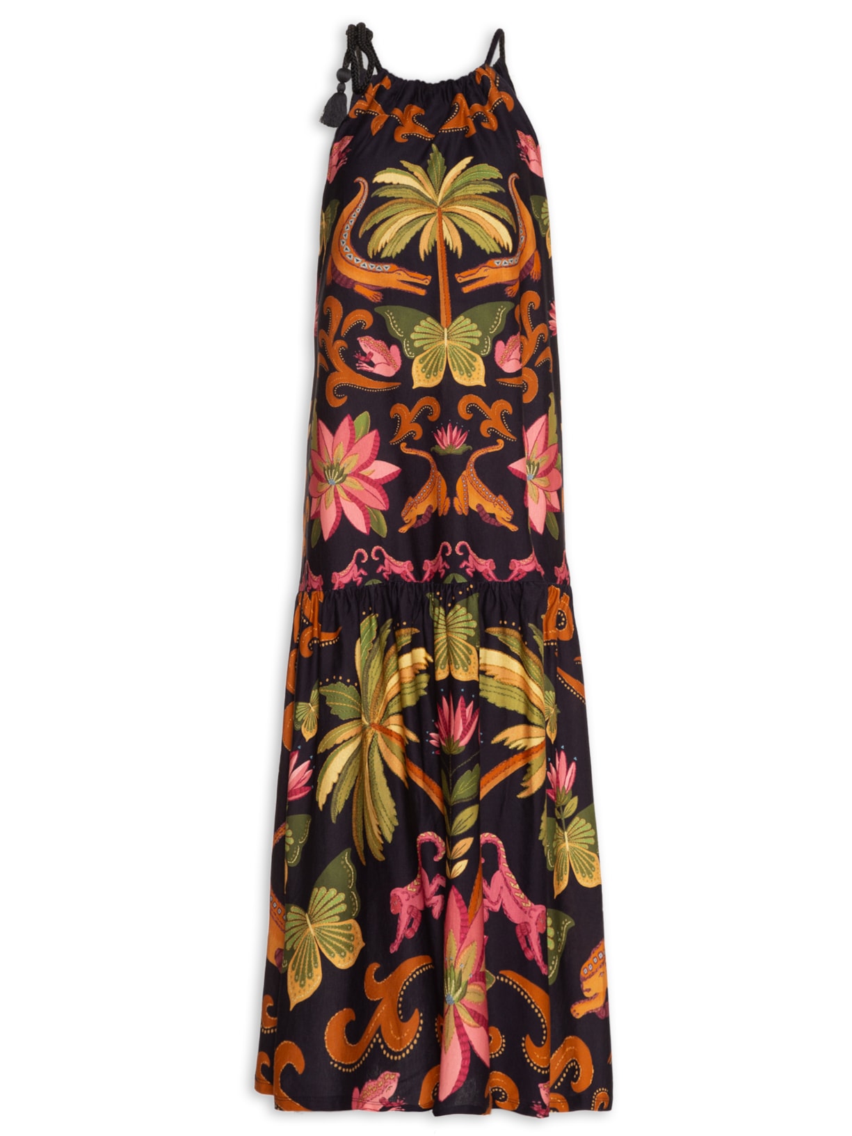 Vestido Midi Amazônia Chic - Preto