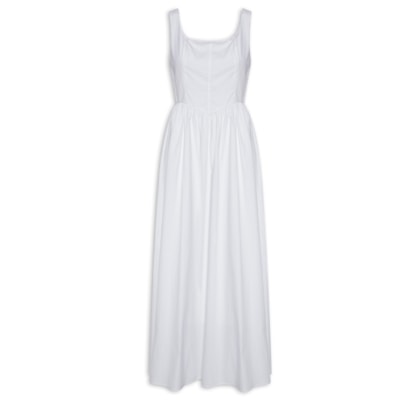 Vestido Midi Amplo - Off White