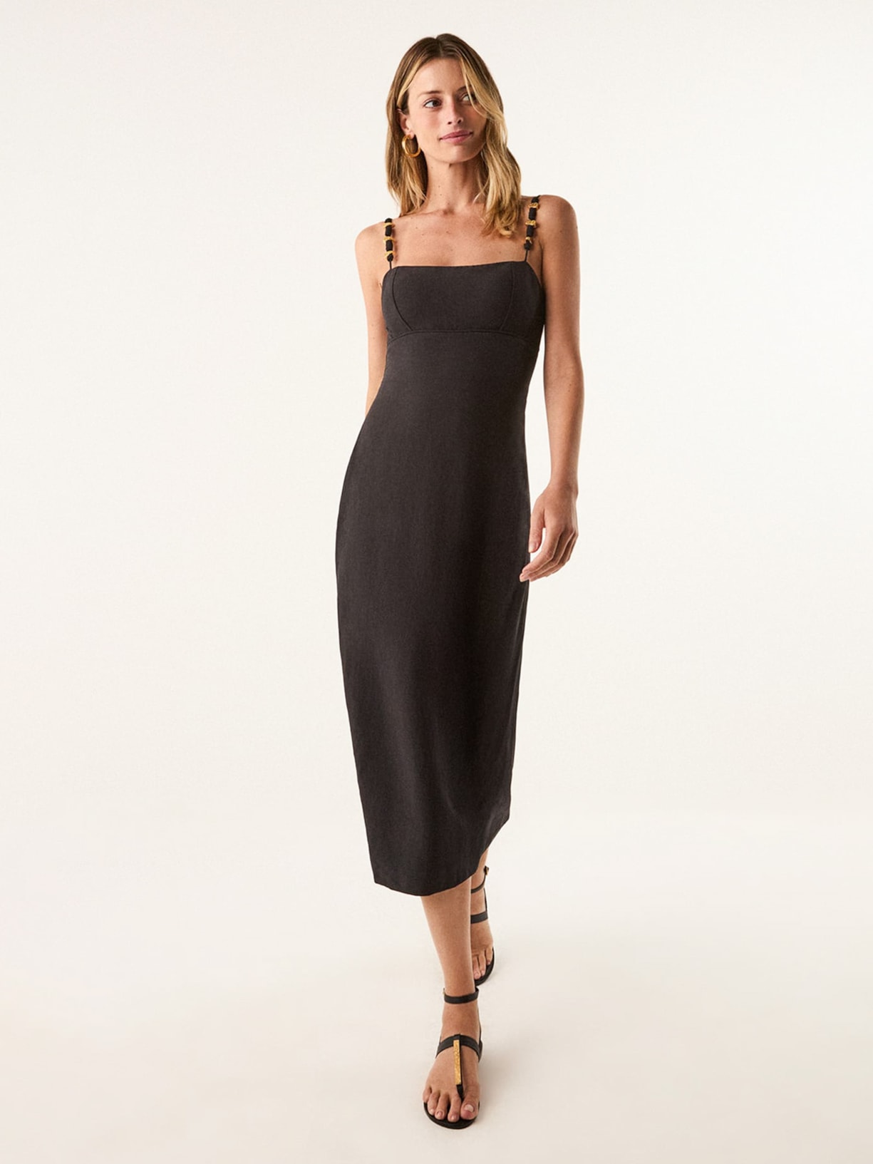 Vestido Midi Antonie Det Preto Vix