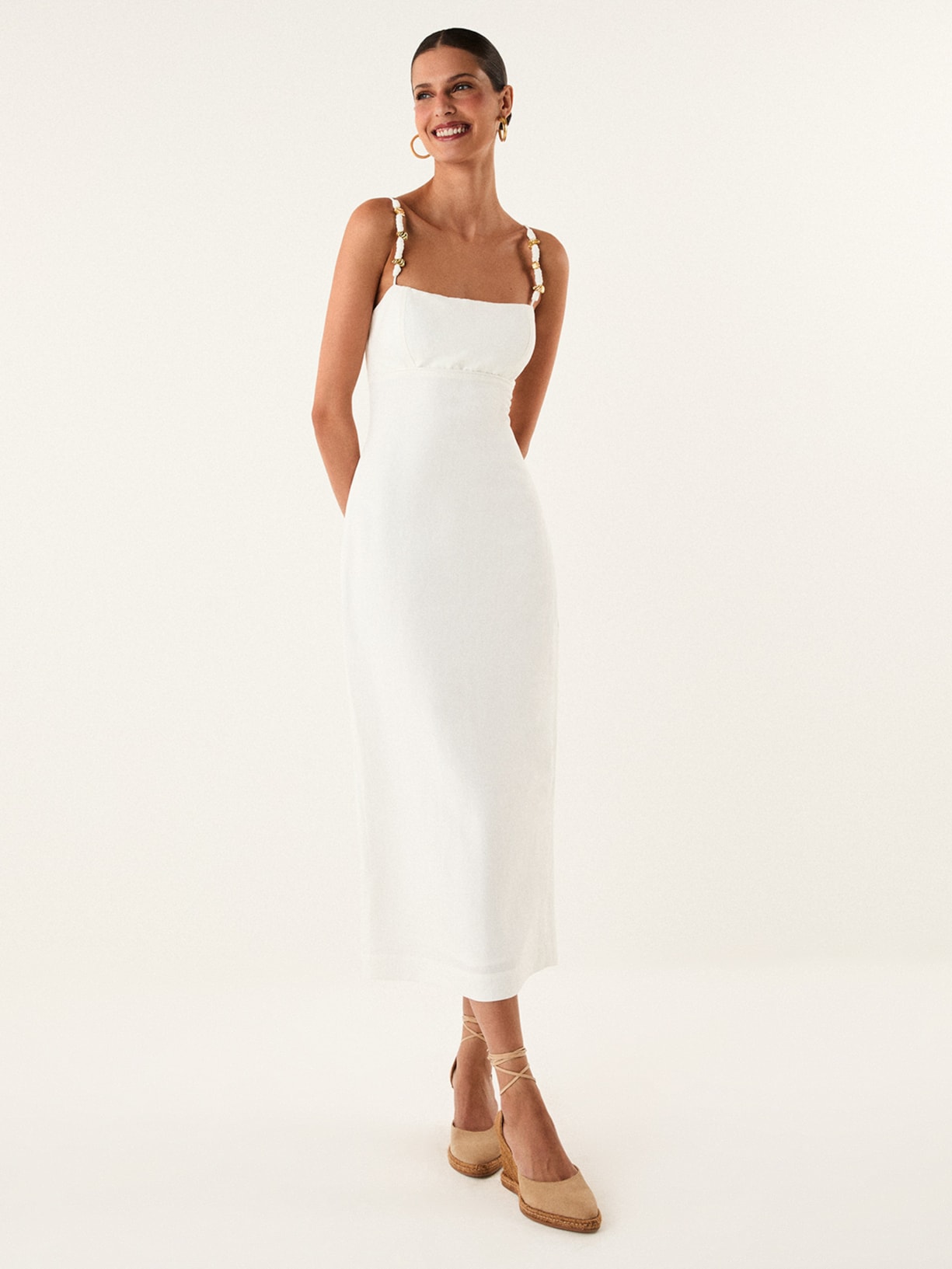 Vestido Midi Antonie Det – Branco Vix