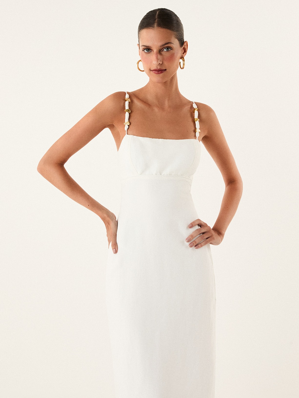 Vestido Midi Antonie Det – Branco Vix