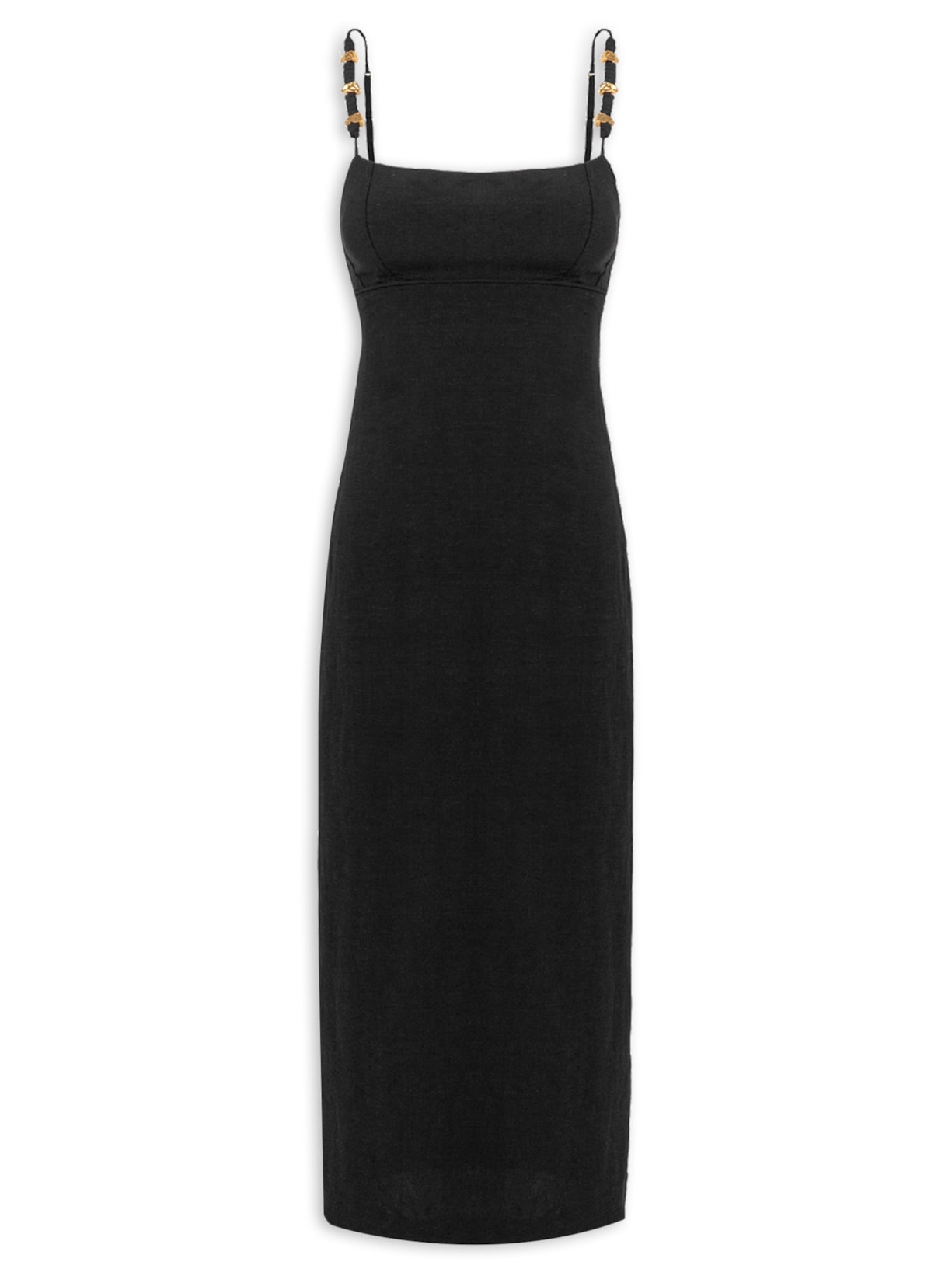 Vestido Midi Antonie Det – Preto Vix