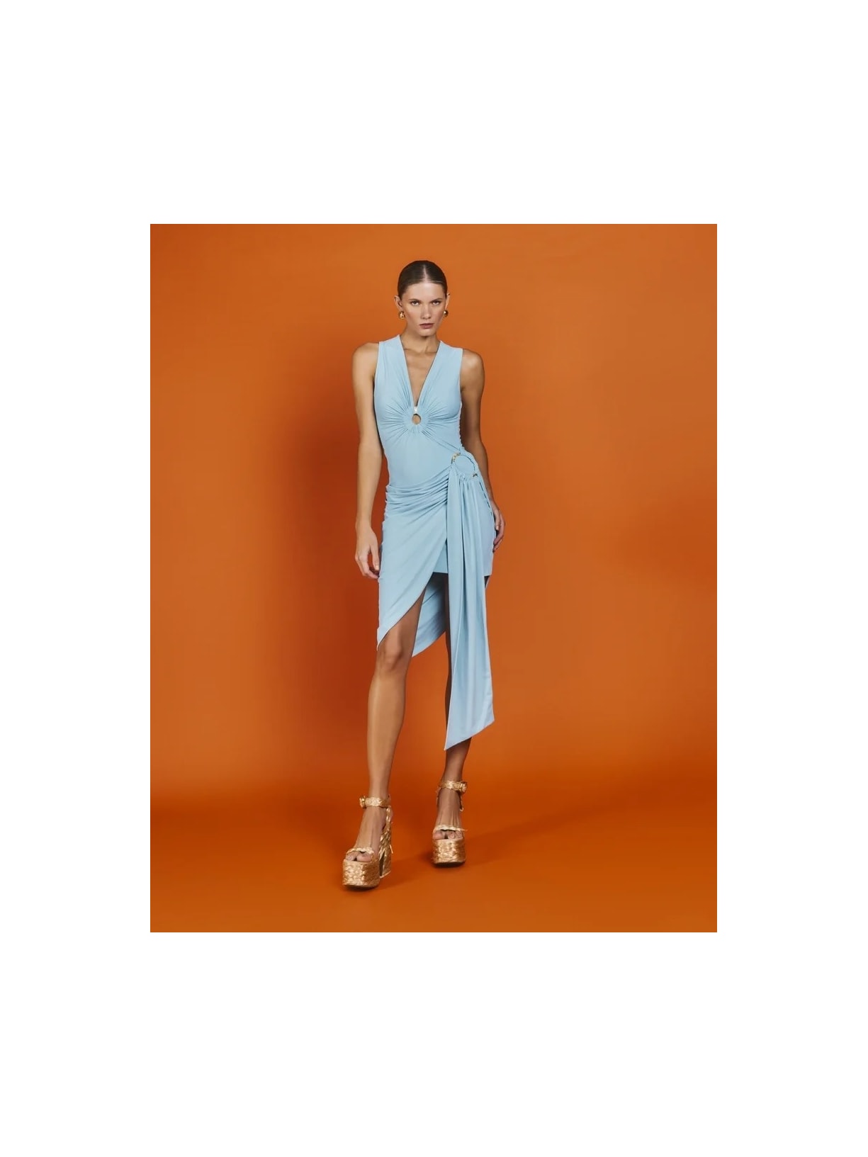 Vestido Midi Argolas Mareh Salácia Azul Céu Shop Ginger