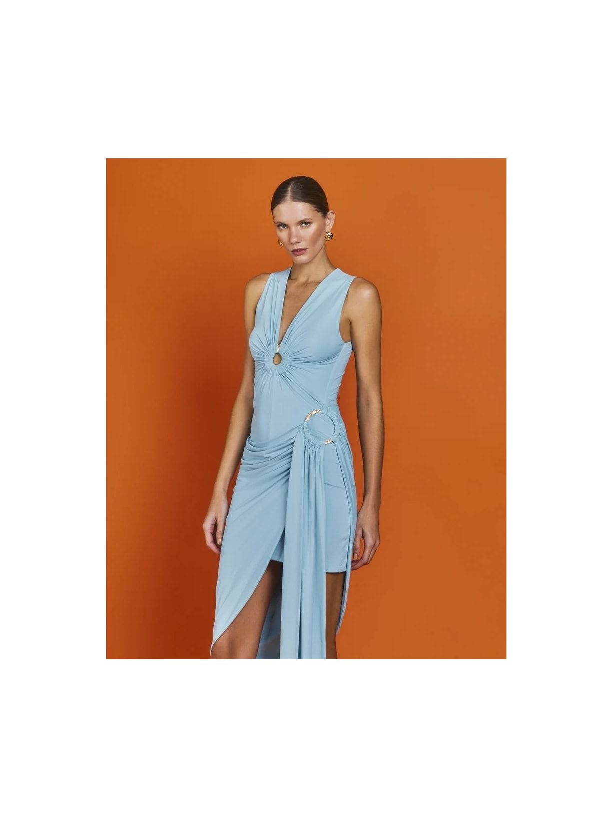 Vestido Midi Argolas Mareh Salácia Azul Céu Shop Ginger